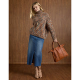 EverStretch Long Denim Skirt with Front Slit