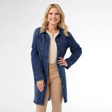 Bambu Soft Button Front Long Denim Shacket