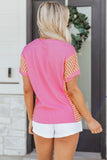 Waffle Textured Striped Loose T Shirt