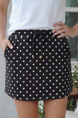 Summer Polka Dot High Waist Shift Skort