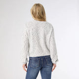 Sparkle Sweater with Front Cable Knit Tree