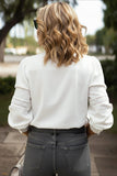 Boho Embroidered Button Front Blouse