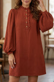 Long Sleeve Shift Dress in Coffee