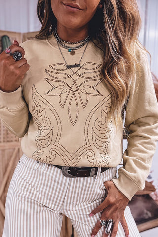 Western Embroidery Sweatshirt