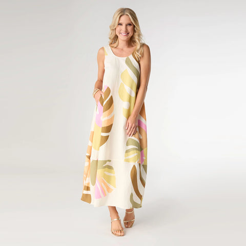 Tank Dress with Pockets in Mixed Sorbet