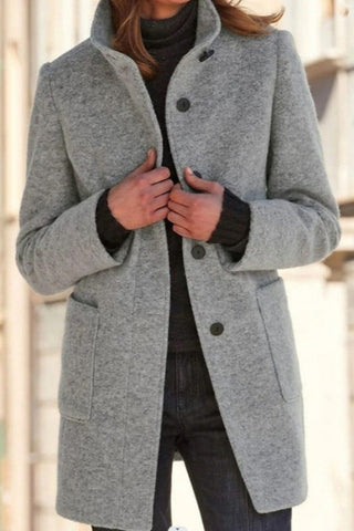 Lightweight Textured Slim Fit Coat in Light Gray