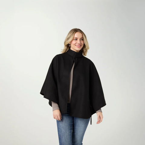 Juliet Faux Wool Wrap with Leather Tie - One Size