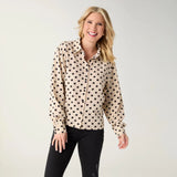 Laura Dot Print Collared Blouse