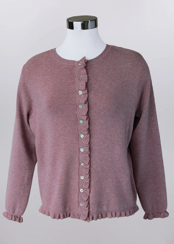 Cardigan Sweater with Ruffle Detail