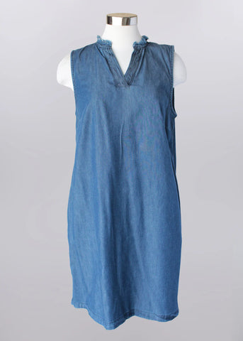 Sleeveless Denim Dress with Pockets