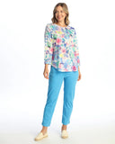 ROUND HEM 3/4 SLEEVE SLUB TOP