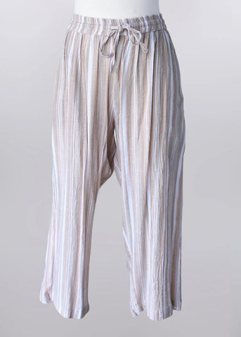 Wide Leg Striped Capri