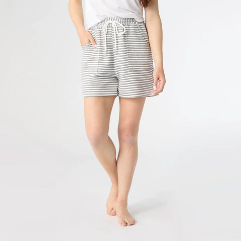 Cozymaxx Quilt Shorts in Grey/White