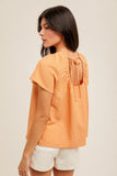 OPEN BACK WITH TIES BUTTERFLY SLEEVES TOP