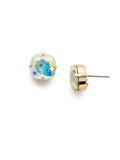 Halcyon Aurora Borealis Stud Earrings in Bright Gold