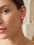 Simple Stud Aurora Borealis Earrings in Bright Gold