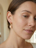 Octavia Aurora Borealis Huggie Earrings in Bright Gold