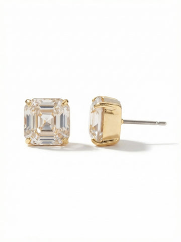 Izzy Crystal Stud Earrings in Bright Gold