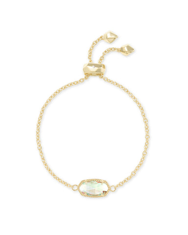 Elaina Gold Adjustable Chain Bracelet in Dichroic Glass