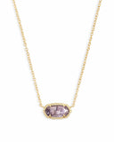 Elisa Gold Pendant Necklace in Amethyst