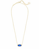 Elisa Gold Pendant Necklace in Cobalt Cat's Eye