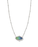 Elisa Silver Petal Framed Short Pendant Necklace