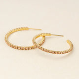 Sparkle & Shine Sm Rhinestone Hoop Earring - Champagne/Gold