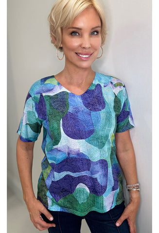 Print Top SS Multicolor