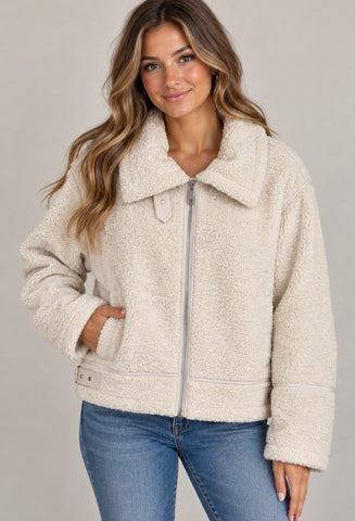 Fuzzy Jacket in Oatmeal
