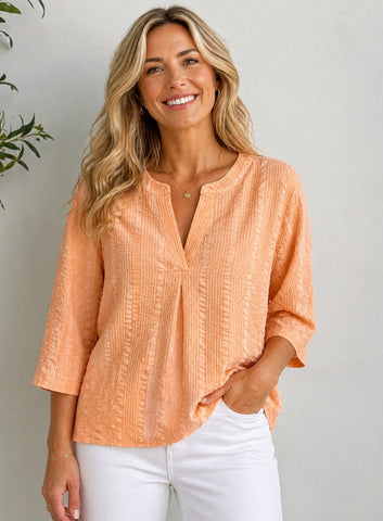 Lightweight Tunic Top with V Neck