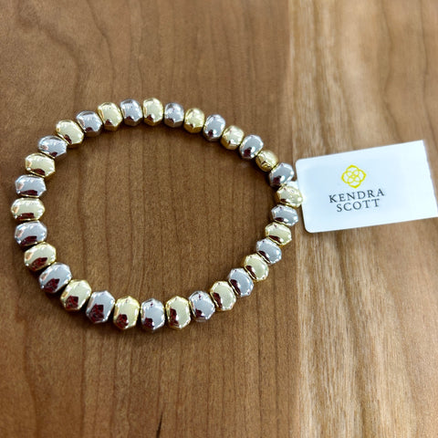 Daphne Silver and Gold Mixed Metal Stretch Bracelet