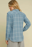 Washed Utility Shirt Jacket in Blue
