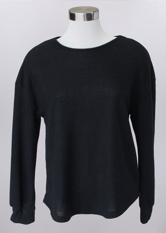 Pullover Long Sleeve w/ Back Detail- Black