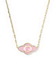 Abbie Medallion Gold Short Pendant Necklace Pink Mix