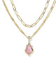 Adriana Scallop Frame Gold Multi Strand Necklace