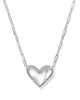 Ari Heart Statement Silver Short Pendant Necklace