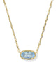 Elisa Luxe Gold Short Pendant Necklace in Light Blue CZ