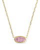 Elisa Luxe Gold Short Pendant Necklace in Light Pink CZ
