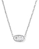 Elisa Luxe Silver Short Pendant Necklace in White CZ