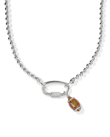 Football Silver Metal Strand Necklace