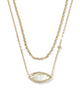 Ophelia Multi Gold Strand Necklace  Iridescent Abalone