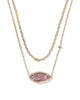 Ophelia Multi Gold Strand Necklace  Light Mauve Illusion