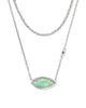 Ophelia Multi Silver Strand Necklace Mint Iridescent Abalone