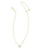 Framed Gold Tess Satellite Short Pendant Necklace in Luster Light Blue Kyocera Opal