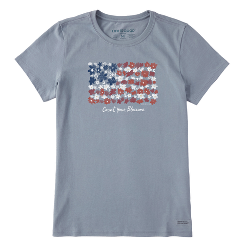 Women's Count your Blossoms USA Flag Short Sleeve Tee