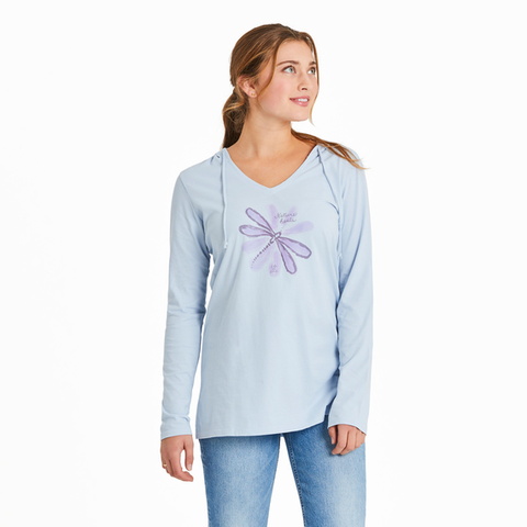 Women's Nature Heals Dragonfly Long Sleeve Crusher-LITE Hooded Tee