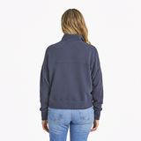 Women's Solid French Terry Boxy Quarter Zip