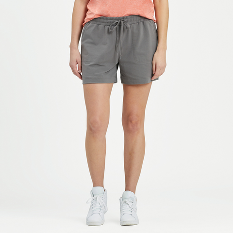 Women's Solid Crusher-FLEX Shorts- Slate Gray