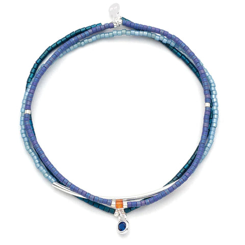 Tonal Chromacolor Miyuki Bracelet Trio - Cobalt/Silver