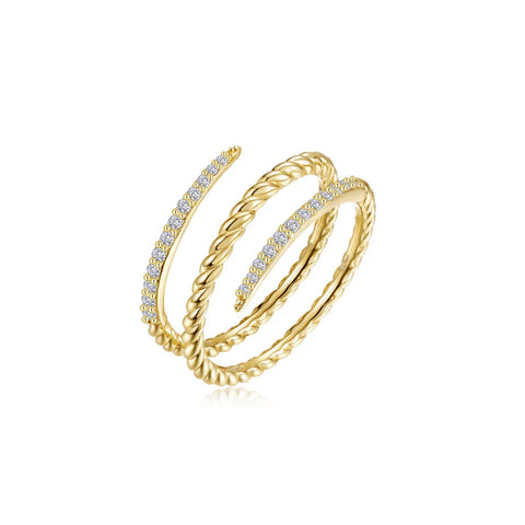 Lafonn Serpentine Wrap Ring SS/GP Size 9